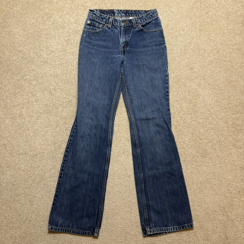 Vtg Levis 517 Jeans Womens 28x32 Blue Low Rise Slim Bootcut Denim Made USA 90s
